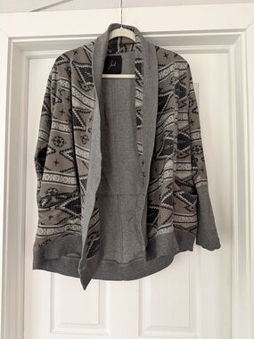 Jack by BB Dakota Gray Aztec Shawl Collar Cardigan